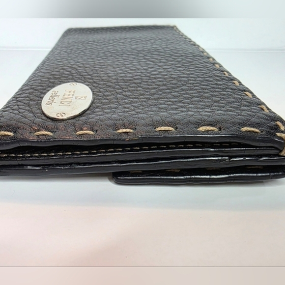 Fendi Selleria Black Leather Long Wallet | Hand-Stitched | COA Included - Picture 3 of 6